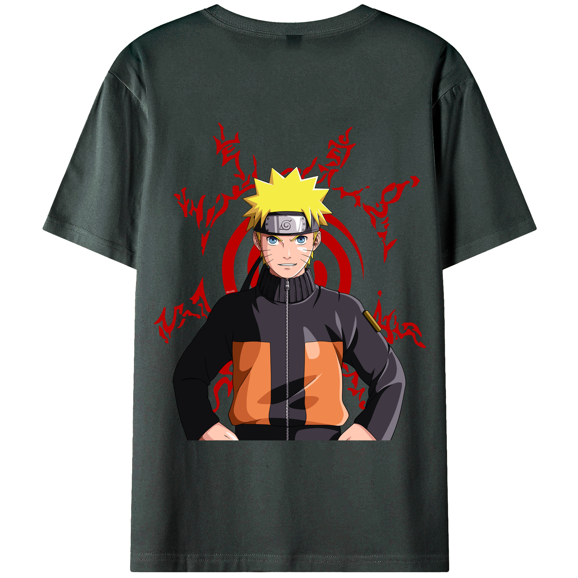 （画像用） NARUTO -ナルト- うずまき ナルト Uzumaki Naruto 綿100％ メンズ半袖Tシャツ（バックプリント） 通気性